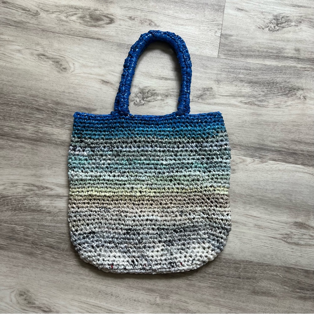 Handmade crochet recycled ombré bag